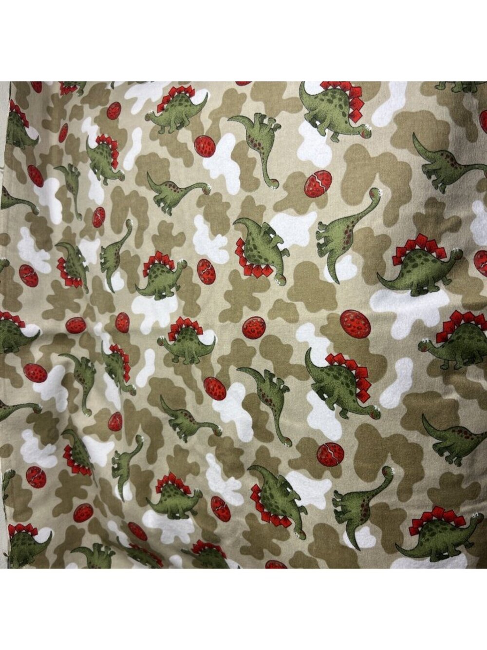 NEW Camo Camouflage dinosaur triceratops cotton flannel fabric 42" Wide x 3 Yds